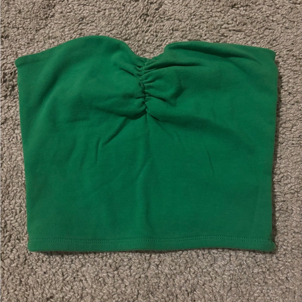 Green Strapless Top